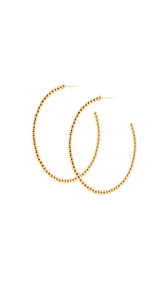 Chelsea Beaded Hoop Earrings- Gold