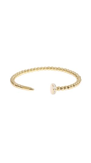 Beaded Nail Bracelet-Gold