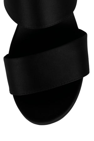 Black Satin Moody Platform Sandal