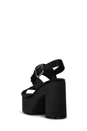 Black Satin Moody Platform Sandal