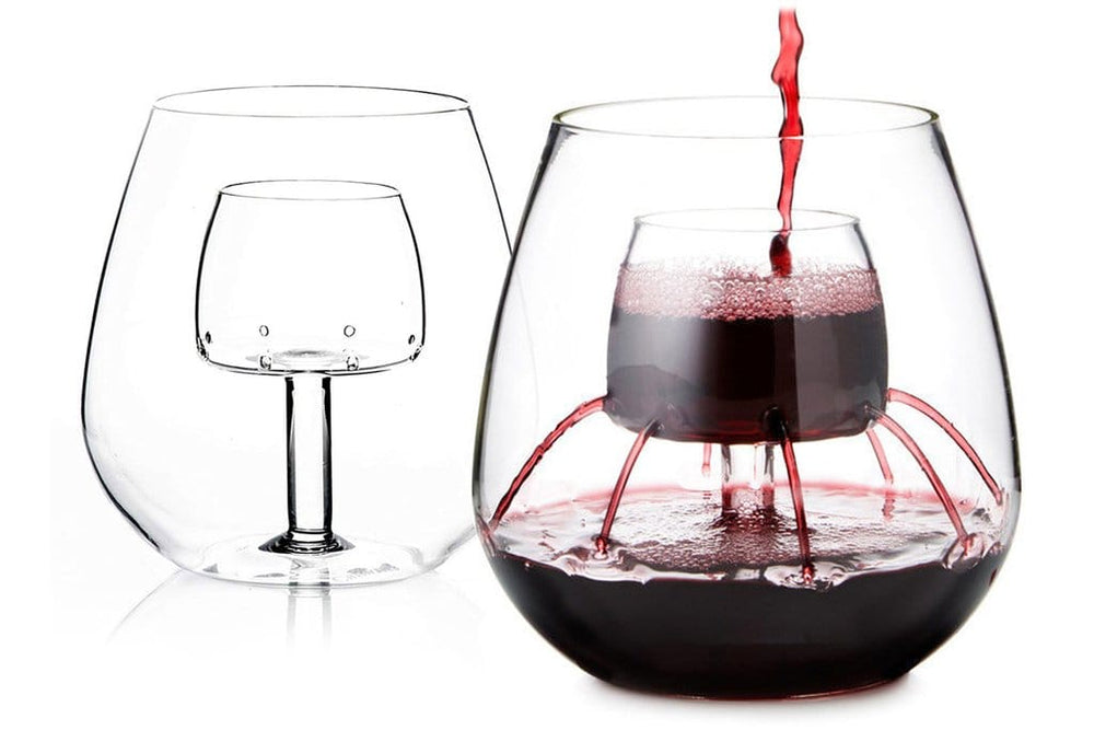 Aerating shatterprooof set of 2 wine glasses